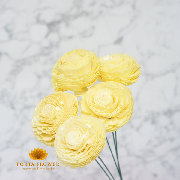 ranunculus dried yellow handmade