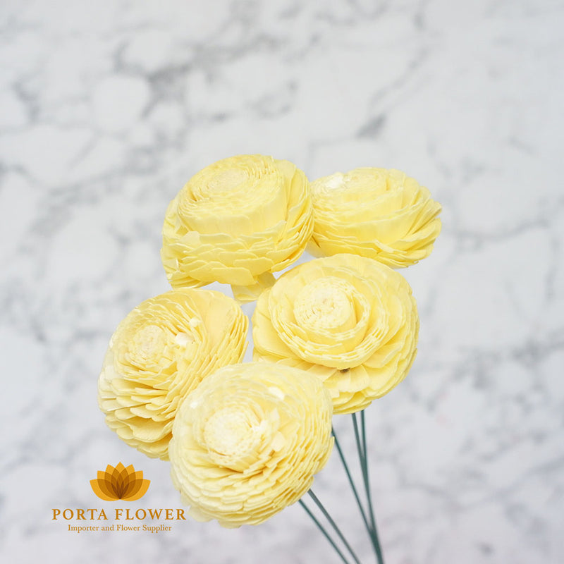 ranunculus dried yellow handmade